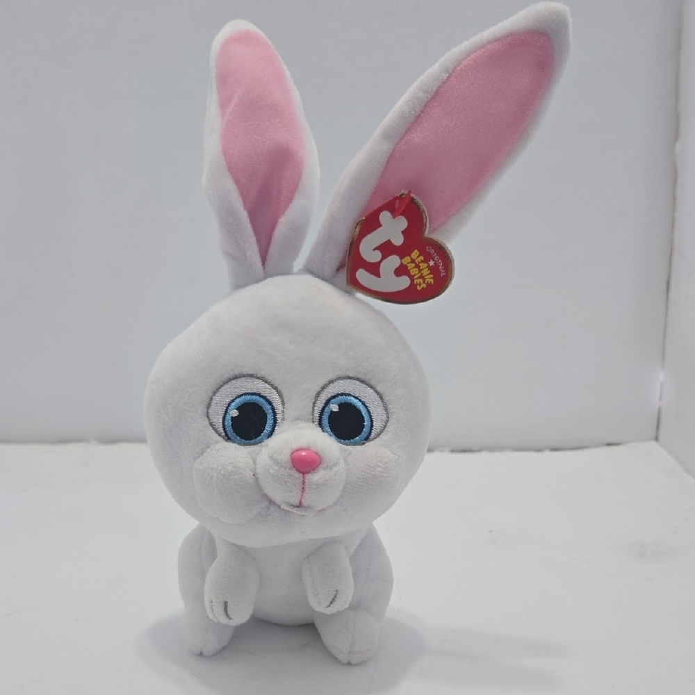 Ty Plush Bunny with White and Pink Fur